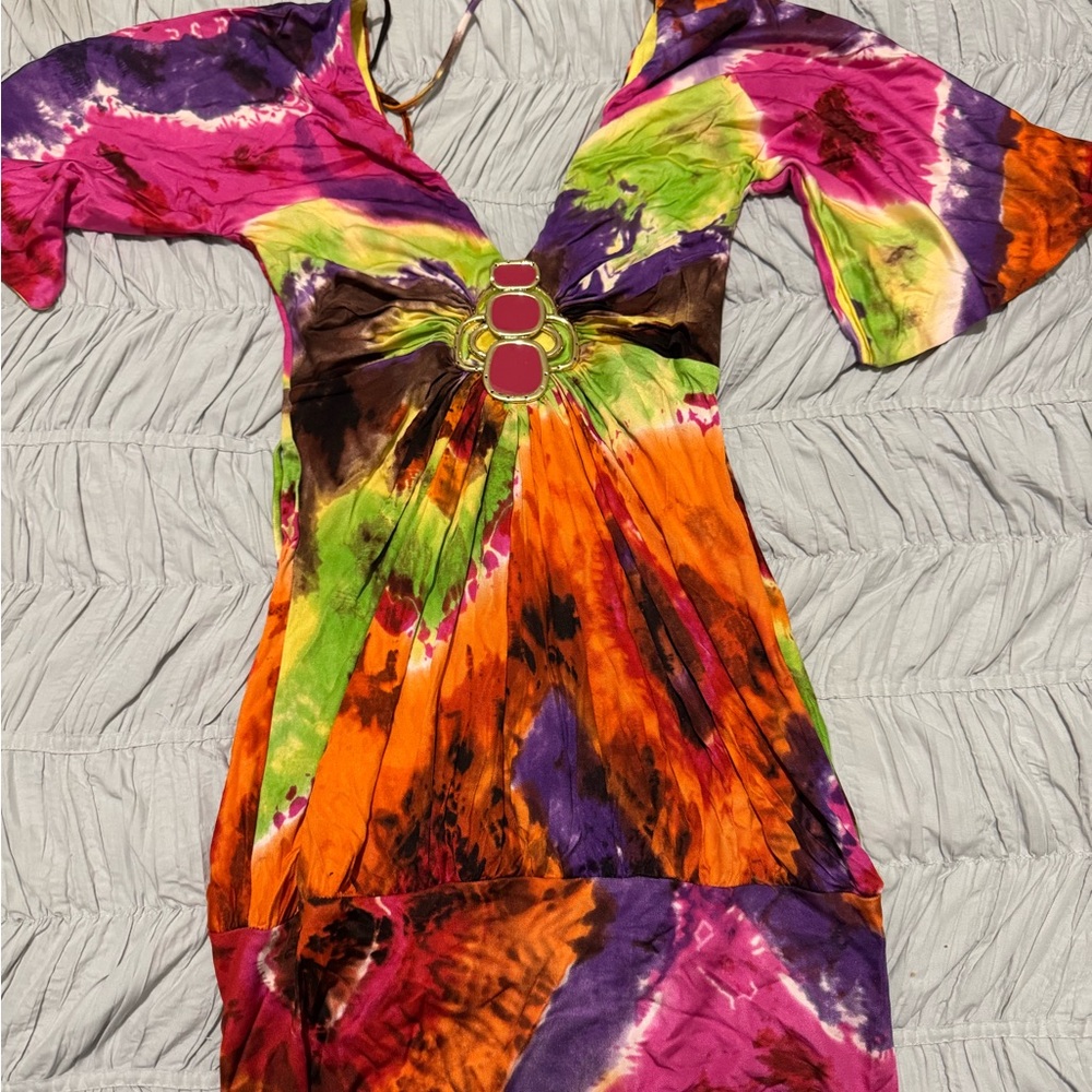 Colorful Tie-Dye Dress